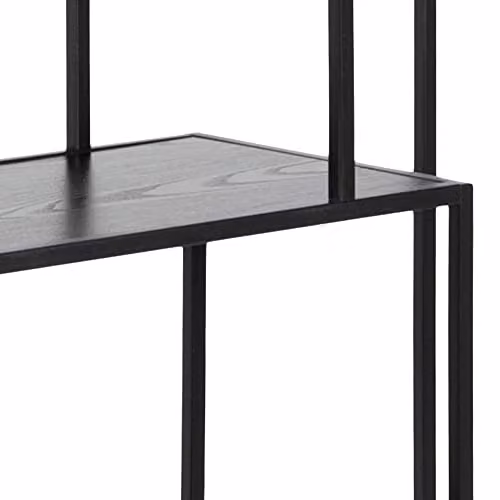 Furniture To Go Seaford Tall Black Metal Bookcase with 5 Shelves, H 185 x W 35 x D 35 cm – 5