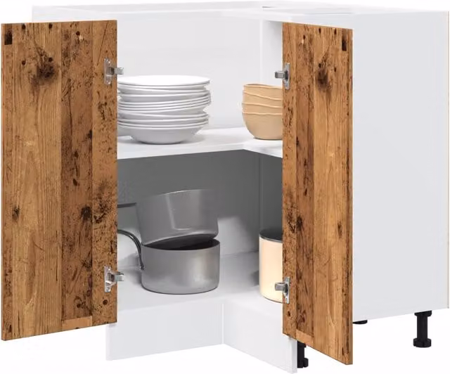 Berkfield Home Lyon Kitchen Cabinet in Brown, W/D/H: 75.5 x 75.5 x 81.5 cm