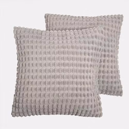 OHS Grey Bobble Cushion Covers, Pack of 2, W/D/H: 45 x 45 x 45 cm – 3