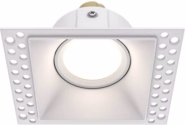 Netlighting Dot Square Trimless Recessed Downlight in White, 1xGU10, Adjustable Aluminium Design