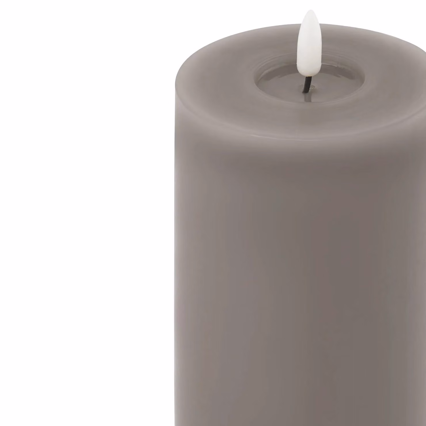 Love Lace Grey LED Wax Pillar Candle with Melt and Flicker Effect – 2