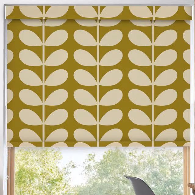 Orla Kiely Jumbo Solid Stem Made to Measure Translucent Roller Blind in Seagrass