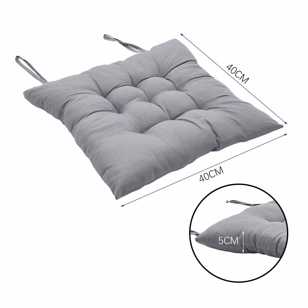 Garden Sanctuary 4-Piece Soft Thicken Tatami Seat Cushion Set in Grey Polyester – 3