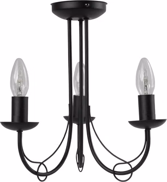 First Choice Lighting Black Dimmable LED Flush Ceiling Light
