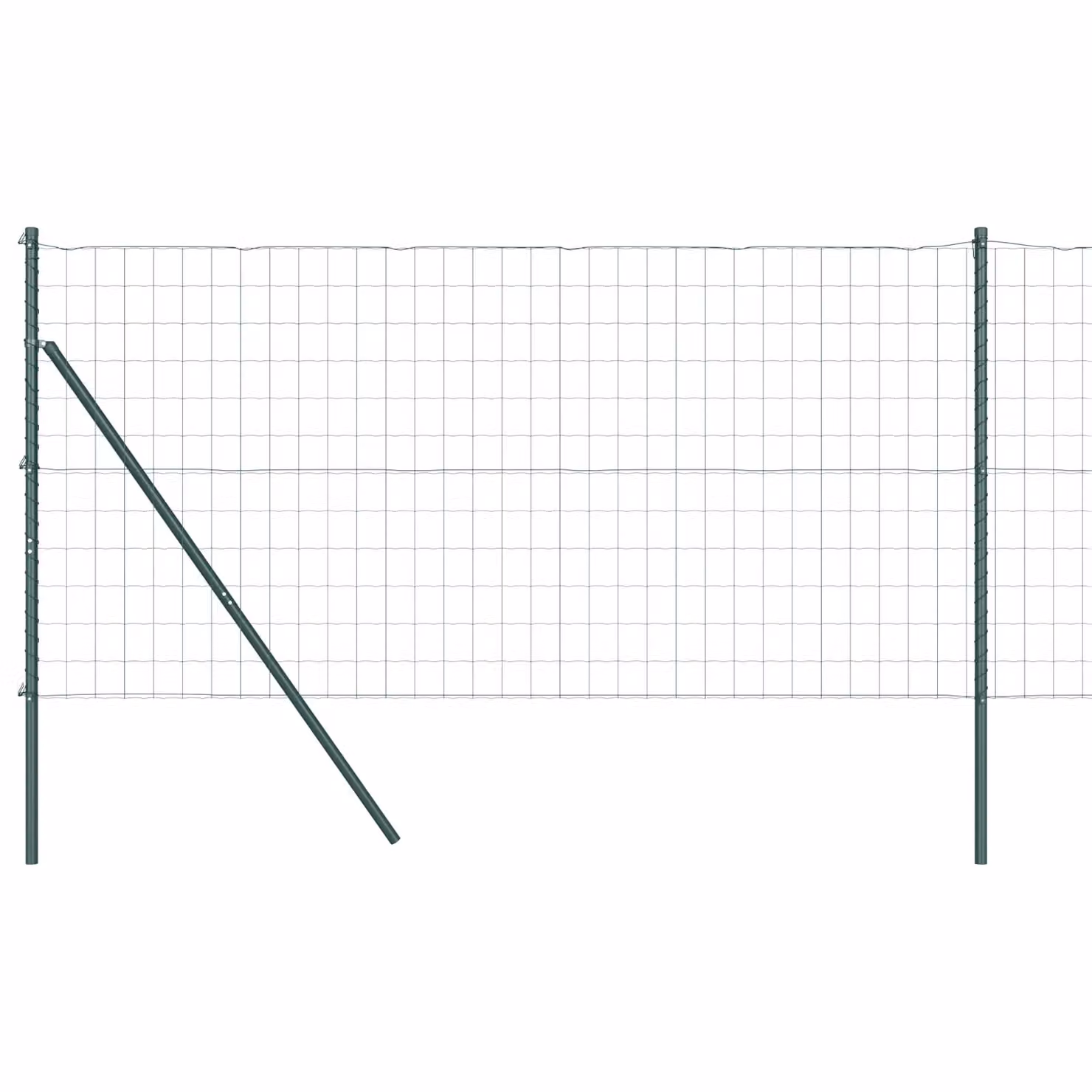 Berkfield Home Euro Fence with 7 Posts, Galvanised Steel, Green and Silver, W: 10 m, H: 1.4 m – 2