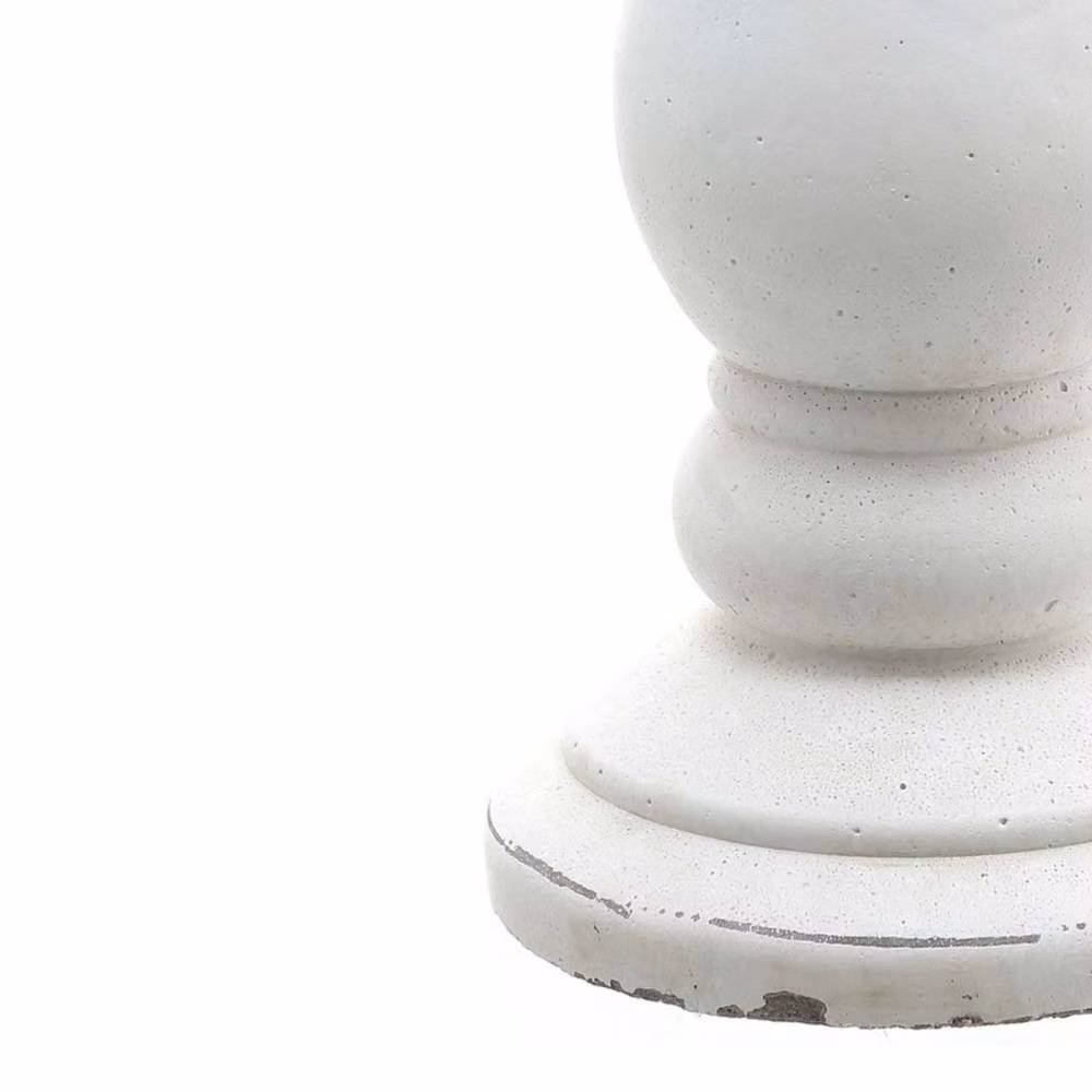 Hill Interiors White Ceramic Matte Candle Holder H 23 cm x W 11 cm x D 11 cm – 2
