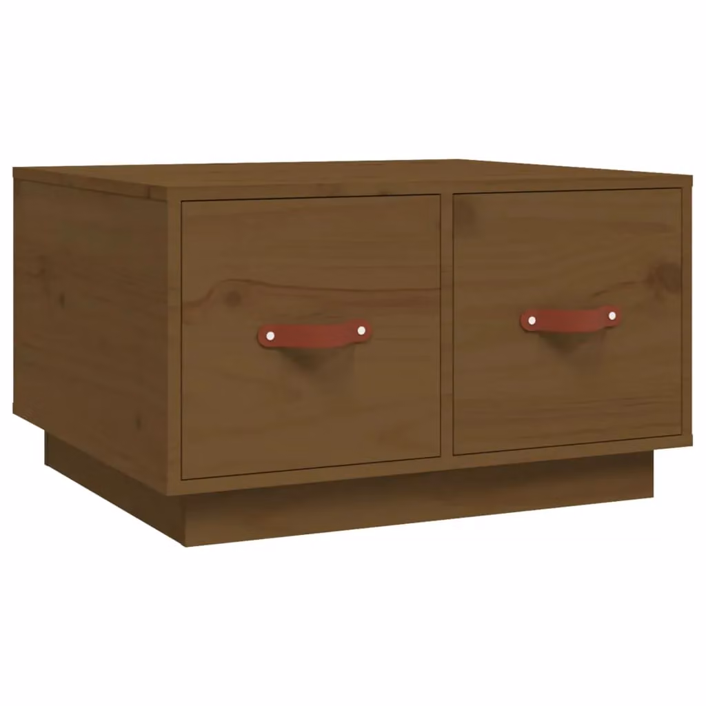 Berkfield Home Rustic Solid Wood Pine Coffee Table, Honey Brown, W: 60 cm, D: 53 cm, H: 35 cm – 2
