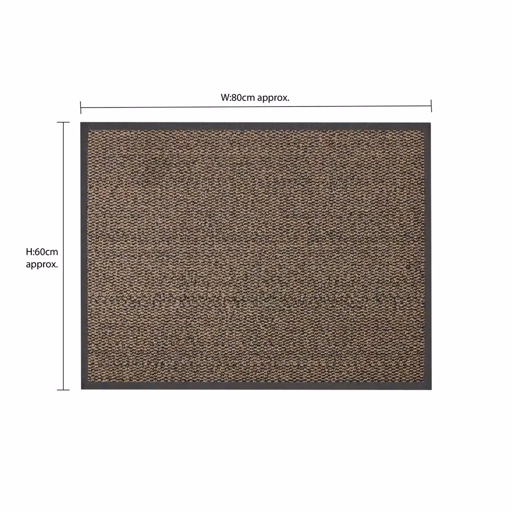 JVL Commodore Heavy Duty Barrier Door Mat, Brown and Black, W: 60 cm, D: 80 cm – 4