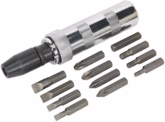 Loops 15 Pack Manual Handheld Impact Driver Set in Silver and Multicolour Steel – 1