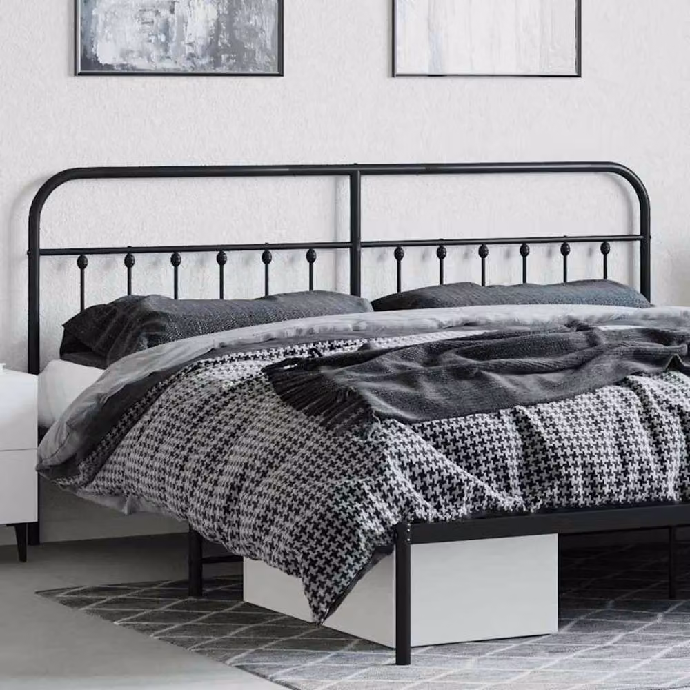 Berkfield Home Classic Metal Headboard in Black, 200 cm – 3