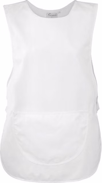 Premier Women's Pocket Tabard Workwear Pack of 2 in White, Size: Small