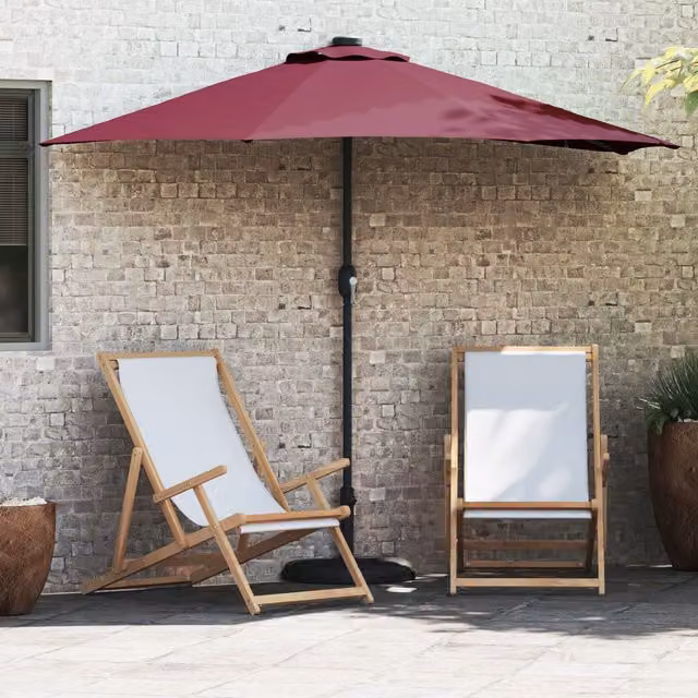 Berkfield Home Garden Parasol in Bordeaux Red with Aluminium Frame and Polyester Fabric