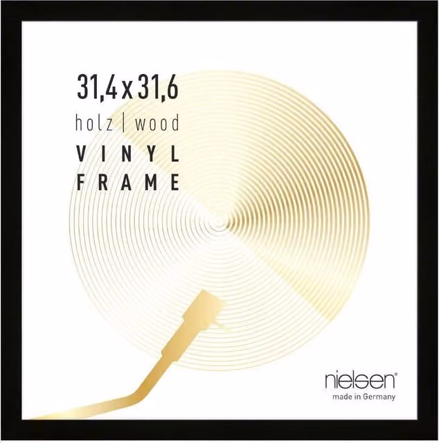 Nielsen Design Vinyl Record Display Frame, Black Wood, W/H: 34 x 34 cm, Depth: 2.5 cm – 4