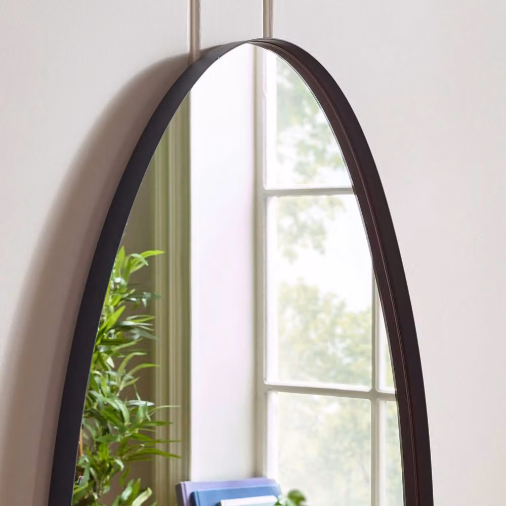 Cheshire Oblique Modern Black Metal Wall Mirror, 95 cm – 4