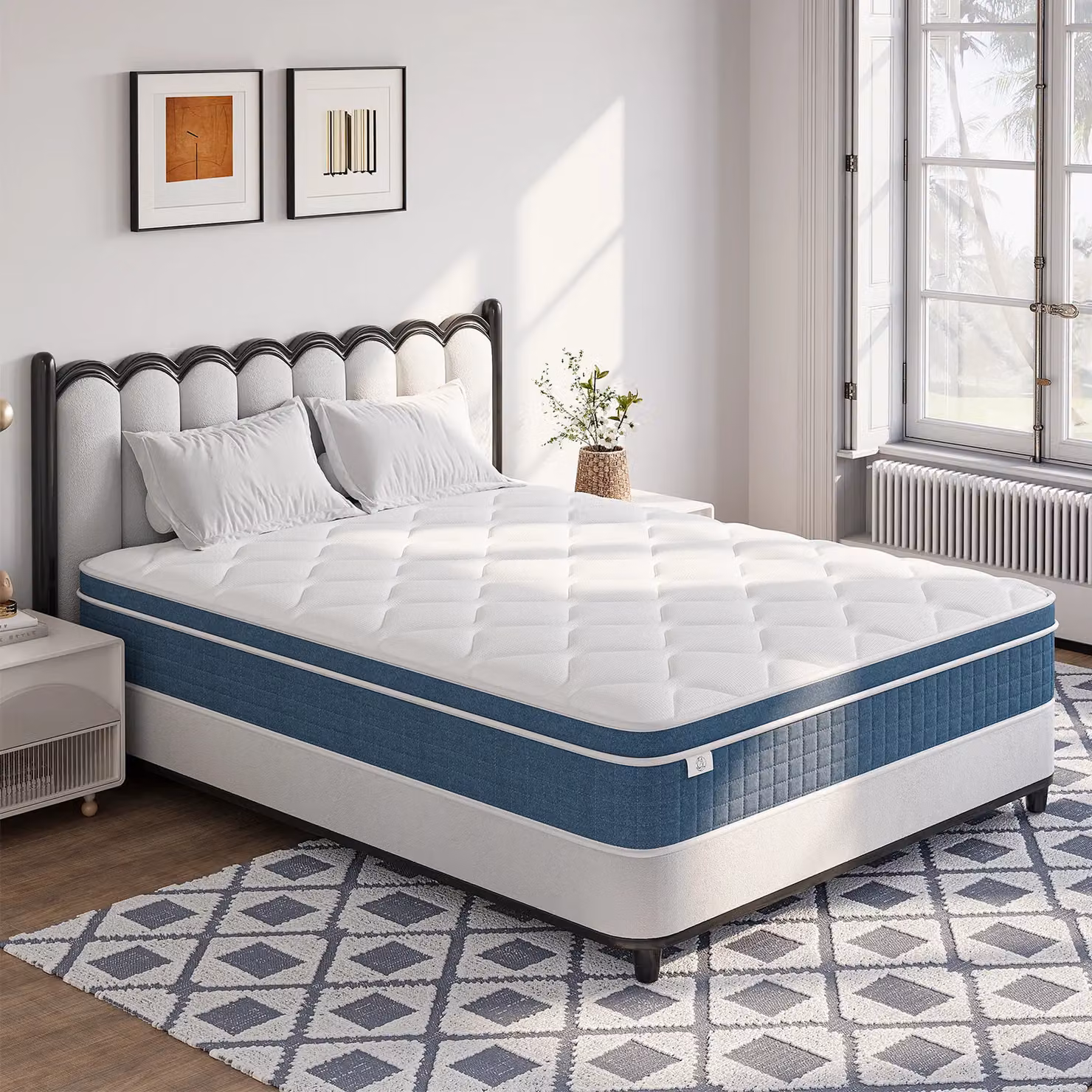 Dprodo Small Double Hybrid Mattress in White with Memory Foam and Pocket Springs, Height: 27 cm, W/D/H: 120 x 200 x 27 cm – 2