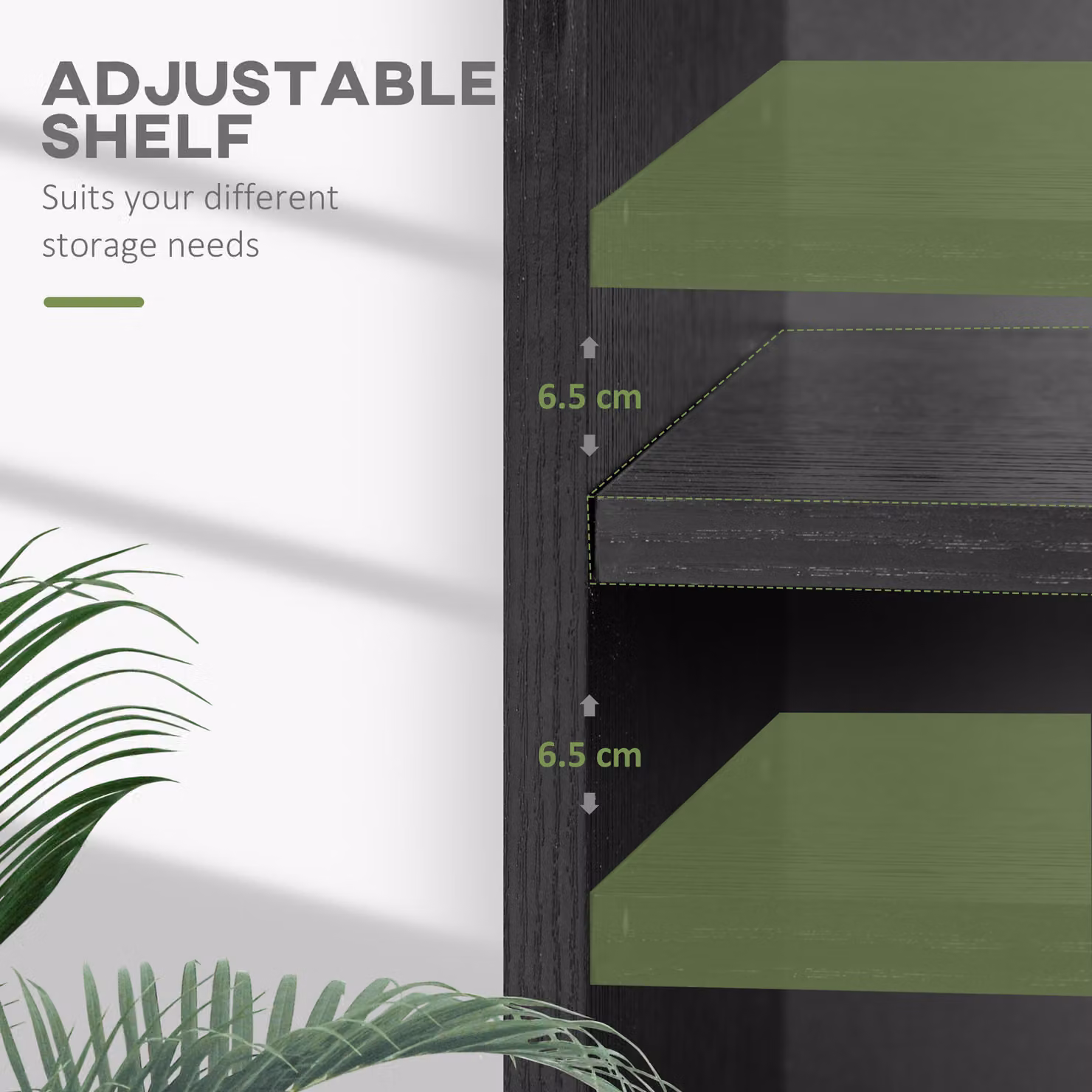HOMCOM 2 Tier Low Bookcase with Adjustable Shelves in Black – 4