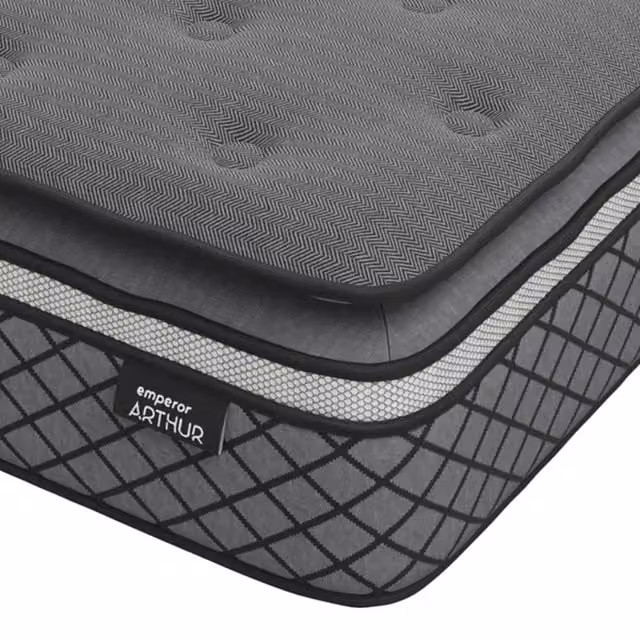 Arthur Sleep Arthur 5000 Hybrid Mattress, Medium Firm, Grey, W: 180 cm, D: 200 cm – 1