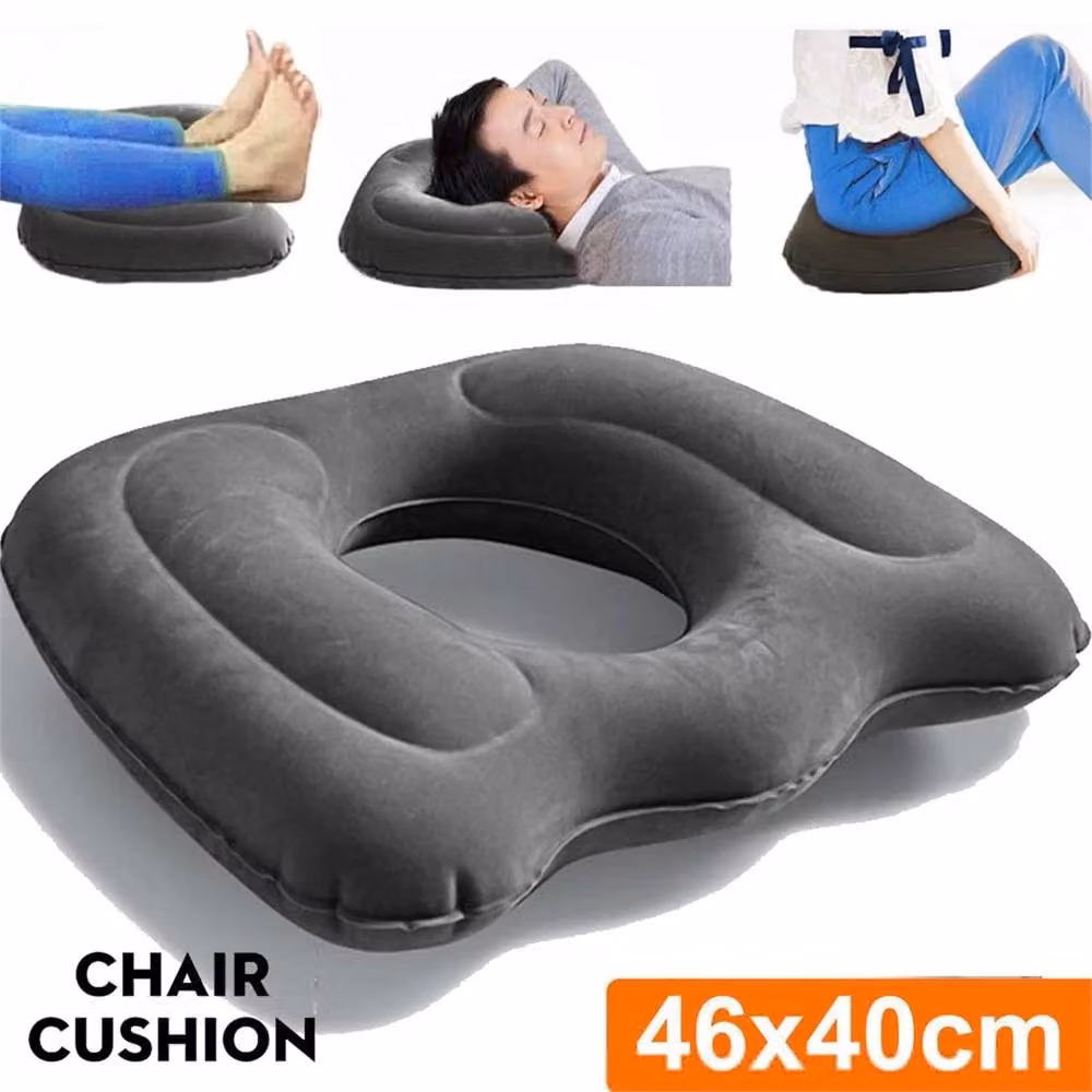 Nordara Large Grey Memory Foam Donut Cushion with Breathable Velours Cover for Pain Relief – 2