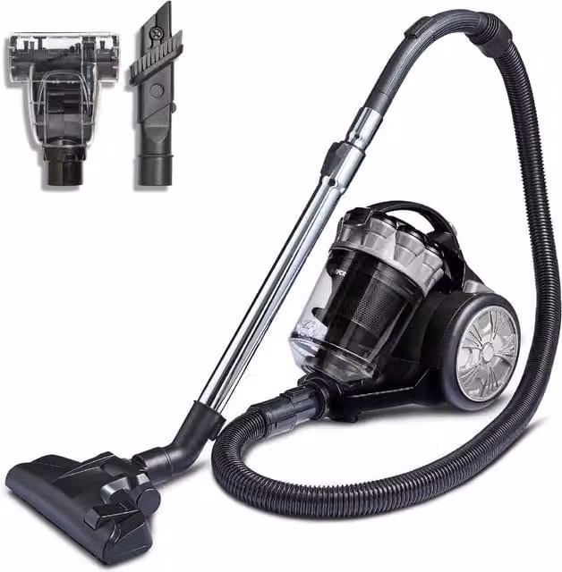 Towers TXP10PET Multi Cyclonic Bagless Cylinder Vacuum Cleaner with HEPA Filter for Pet Hair, Black