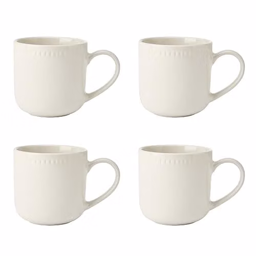 Mikasa Cranborne Stoneware Mug Set of 4, 320ml, Cream