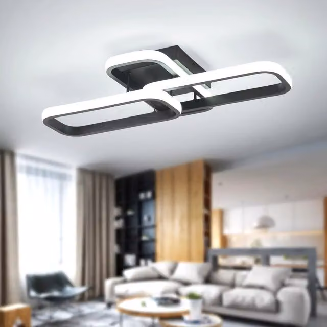 Garwarm Modern LED Flush Mount Ceiling Light, White, 50 cm