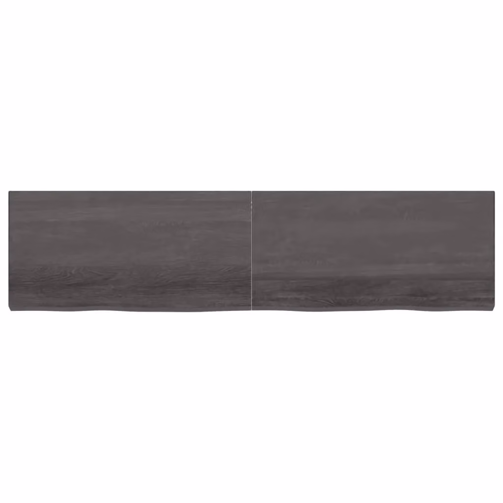 Berkfield Home Wall Mounted Rustic Oak Shelf in Brown and Dark Grey, W: 200 cm, D: 50 cm, H: 2-6 cm – 2