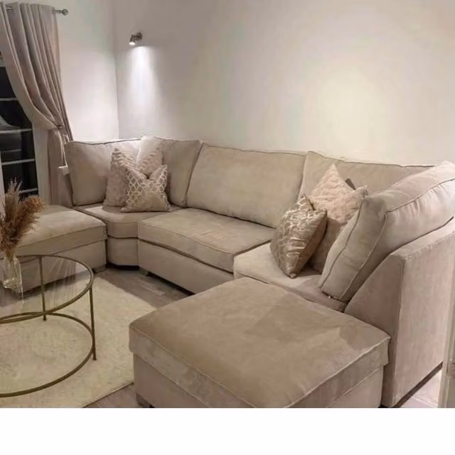 Home & Love Miami Bishop U Shape Cinema Corner Sofa in Sand