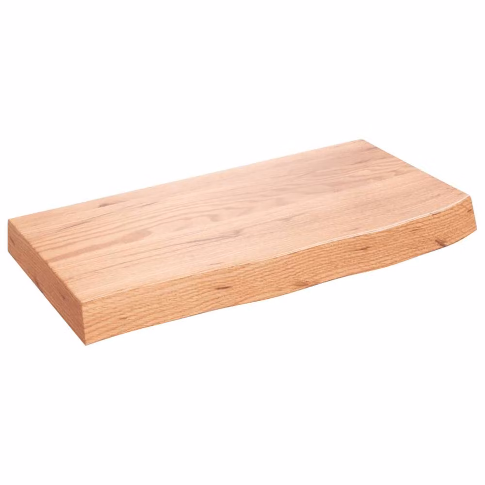 Berkfield Home Rustic Oak Wall Shelf, Brown, W: 60 cm, D: 30 cm, H: 2-6 cm – 2
