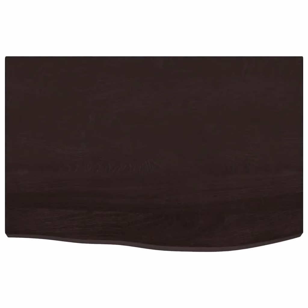 Berkfield Home Bathroom Countertop, Treated Solid Wood with Live Edge, Dark Brown and Grey, W: 60 cm, D: 40 cm, H: 2-6 cm – 3