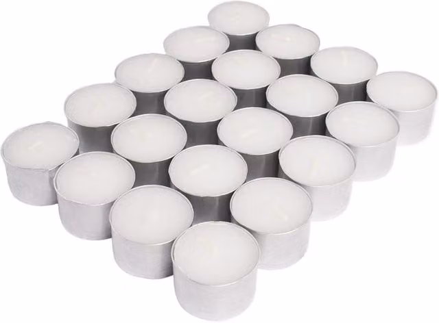 Carlingford Unscented White Tealights, 2kg Pack of 8