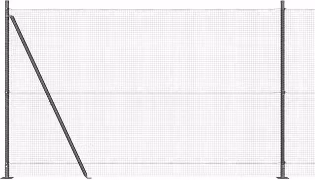 Berkfield Home Steel Welded Wire Fence with 13 Flanged Posts in Dark Grey, 1.4 x 50 m – 1