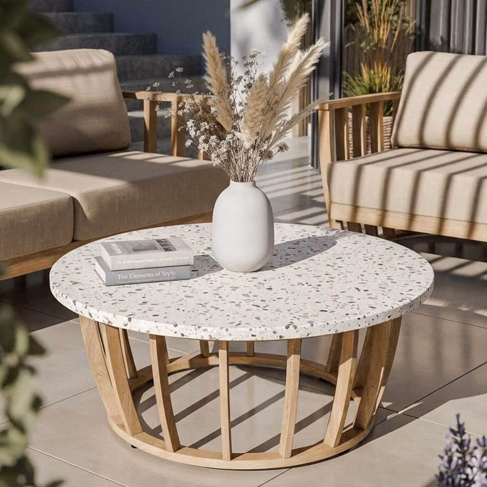 Royalcraft Lucca 5-Seater Acacia Wood Garden Lounging Set with Coffee Table and Beige Cushions in Natural – 2