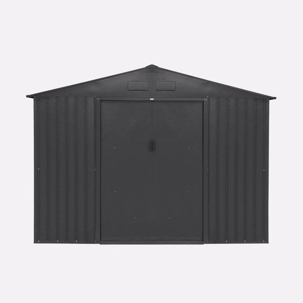 sweeek Metal Garden Shed with Anchoring Kit, Dark Grey, 5.29m² – 2
