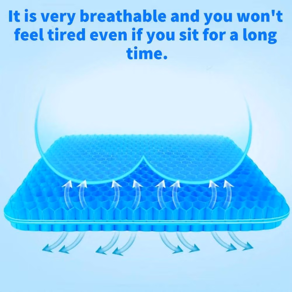 KORVIXA Blue Double Thick Soft Sitter Cushion, Ergonomic Foam and Gel, W/D/H: 120 x 90 x 2.5 cm – 2