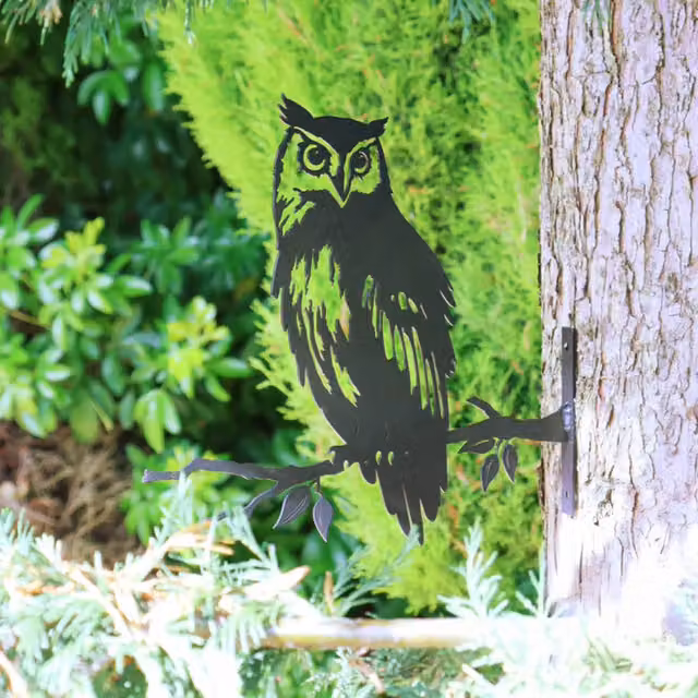 Betley Butterfly Black Metal Owl Branch Silhouette Decoration