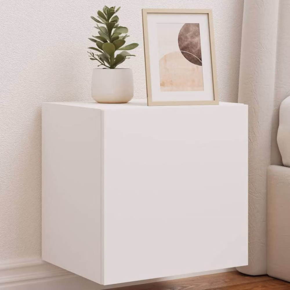 Berkfield Home Modern White Glossy TV Wall Cabinets with Integrated LED Lights, Set of 2, W/D/H: 40.5 x 35 x 40 cm – 2