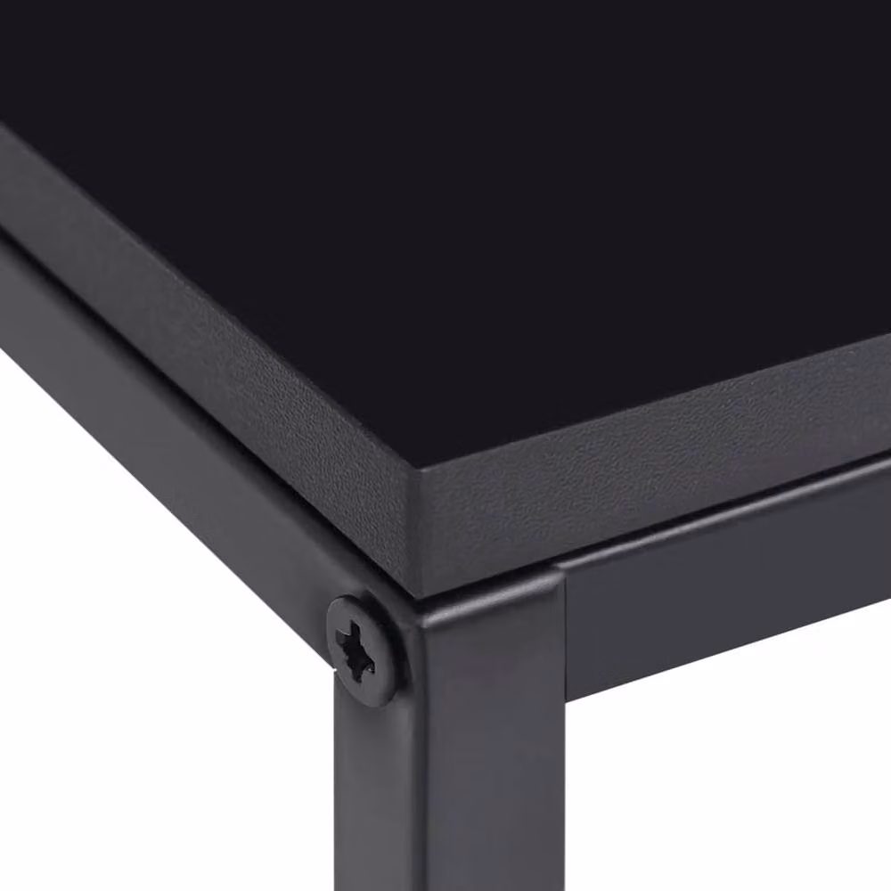 Berkfield Home Set of 2 Minimalist Square Side Tables in Matt Black Metal – 4