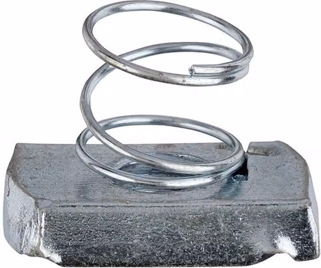 Unifix M8 Short Spring Channel Nuts ZZJ10051 in Silver Galvanised Steel