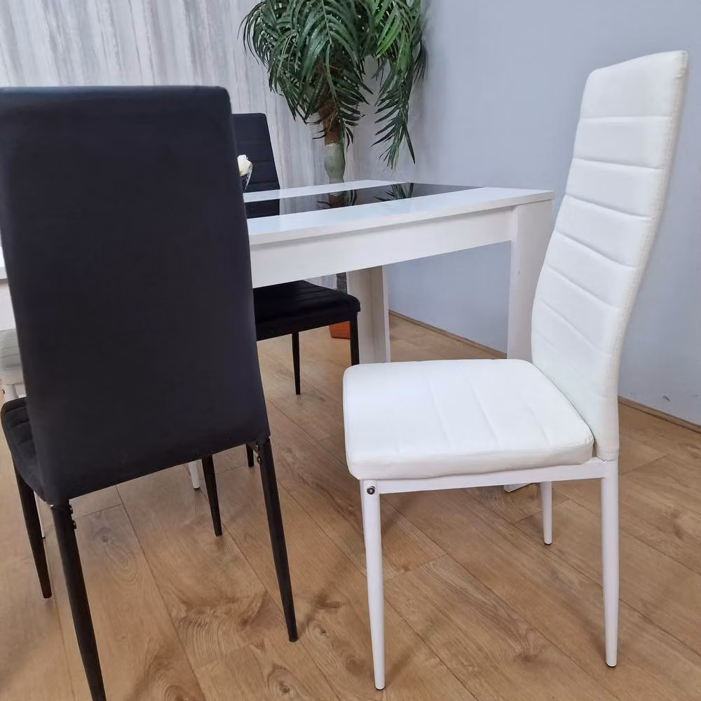Kosy Koala Modern Dining Table Set with 4 Chairs in White and Black – 5