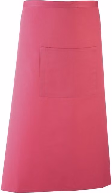 Premier Colours Pink Poly-Cotton Long Continental Style Bar Apron Workwear Pack of 2