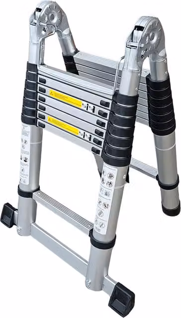Samuel Alexander Silver Lightweight Aluminium Hinged Telescopic Extendable Multi-Position Ladder