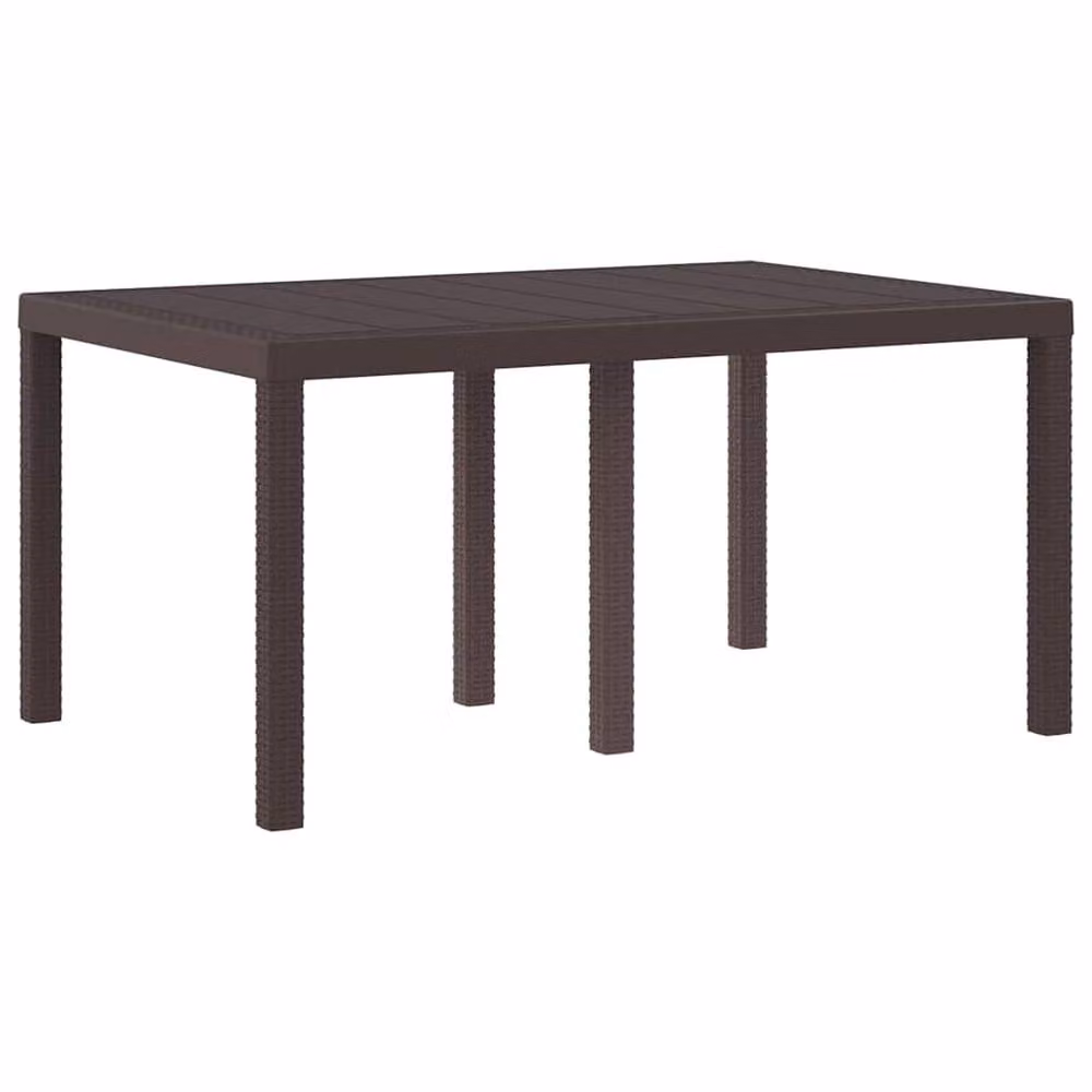 Berkfield Home Brown Poly Rattan Extendable Garden Table W/D/H: 150 x 100 x 73 cm – 3