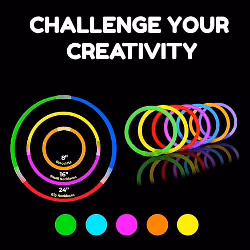 SHATCHI 100-Piece Multicolour Glow Stick Set, 20cm Neon Party Accessories for Kids – 9