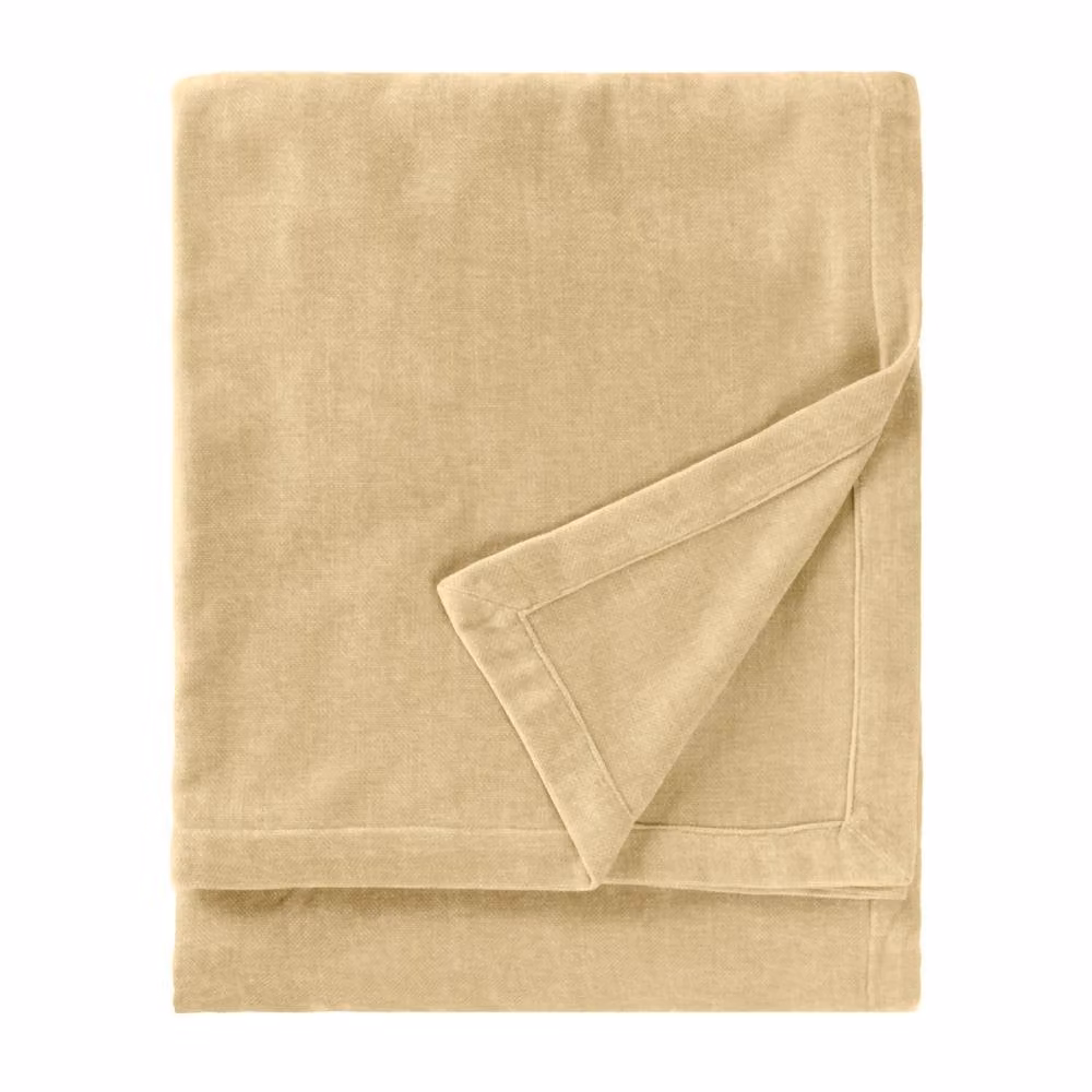 Yard Heavy Chenille Velvet Throw in Beige/Sand, W: 130 cm, D: 180 cm – 2