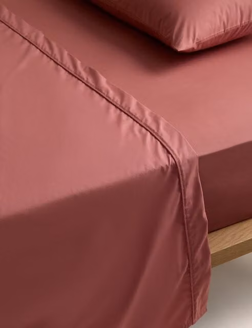 M&S Egyptian Cotton 230 Thread Count Plain Flat Sheet, Beige, W: 140 cm, L: 200 cm