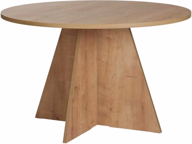 Decortie Virella Round Dining Table, Brown, Diameter: 120 cm, Height: 75 cm