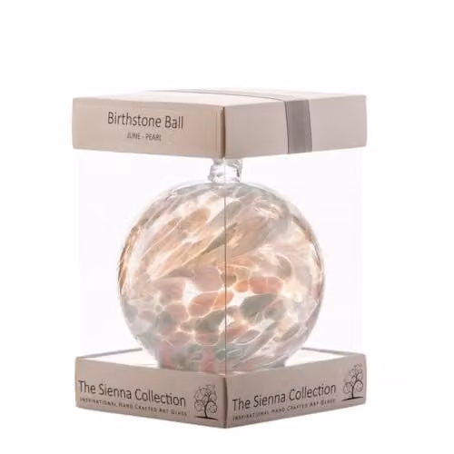 Sienna Glass Pink Birthstone Bauble Hanging Glass Ornament Diameter: 10 cm