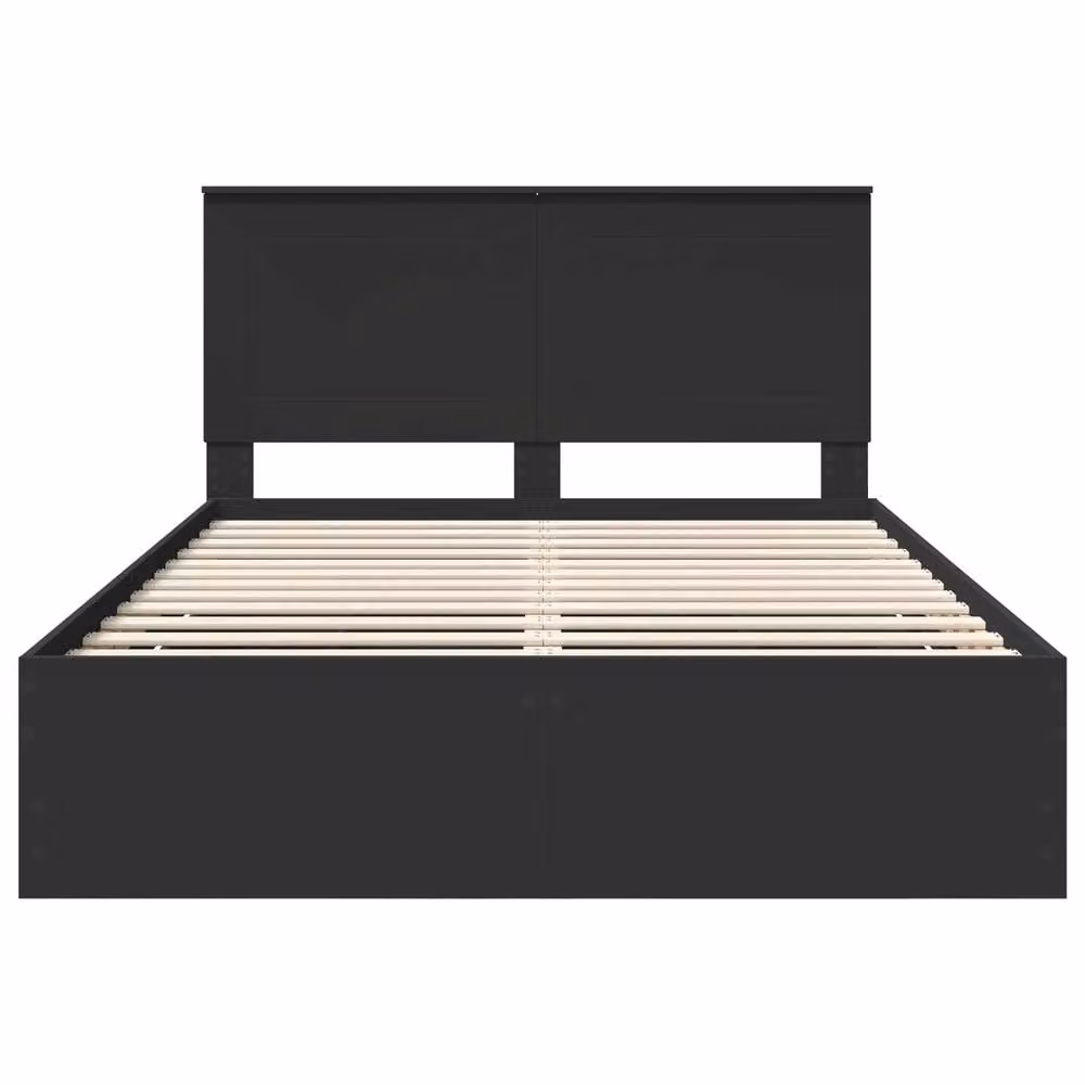 Berkfield Home Modern Bed Frame with Drawers in Black, W/D/H: 140 x 190 cm, Engineered Wood – 4