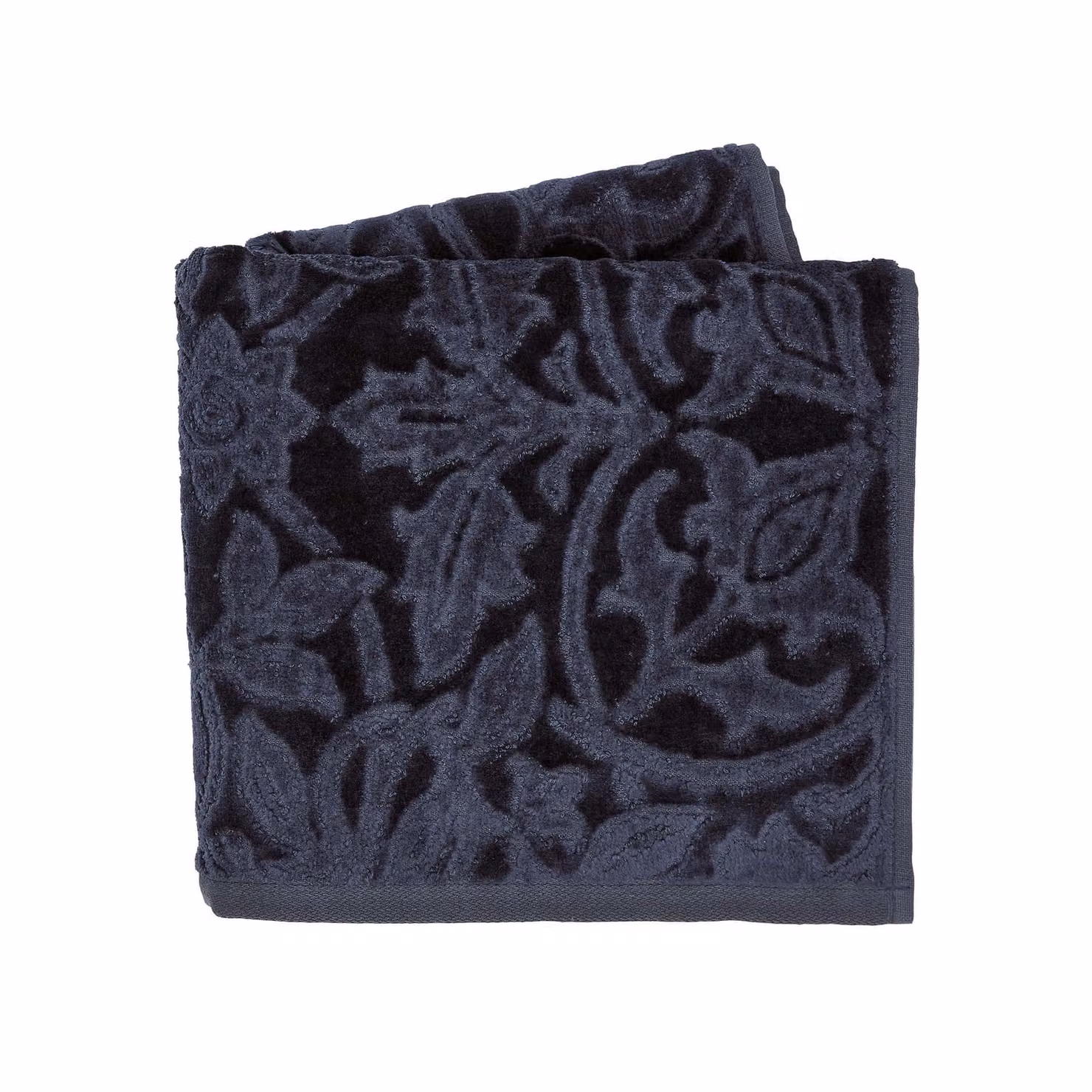 Morris & Co St James Blue Floral Cotton Terry Velour Bath Sheet – 1