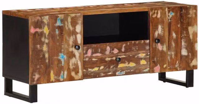 Berkfield Home Industrial TV Cabinet in Brown, W/D/H: 105 x 33.5 x 46 cm – 1